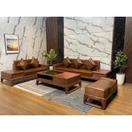 Bàn Ghế Sofa Gỗ Sồi Hai Văng Chân Quỳ  Bàn Ghế Sofa Gỗ Sồi Hai Văng Chân Quỳ